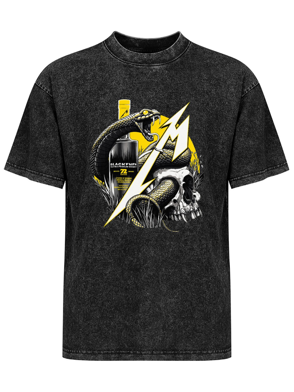 Metallica Blackened Snake and Skull Graphic T-Shirt