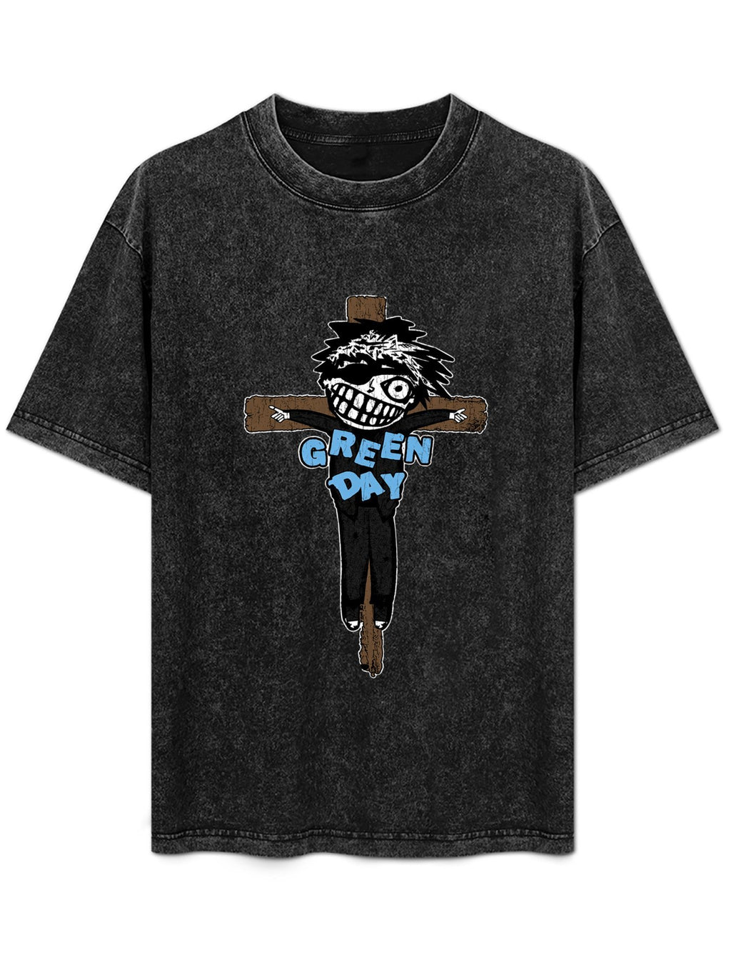 Green Day Cartoon Cross Graphic T-Shirt