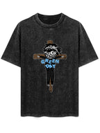 Green Day Cartoon Cross Graphic T-Shirt