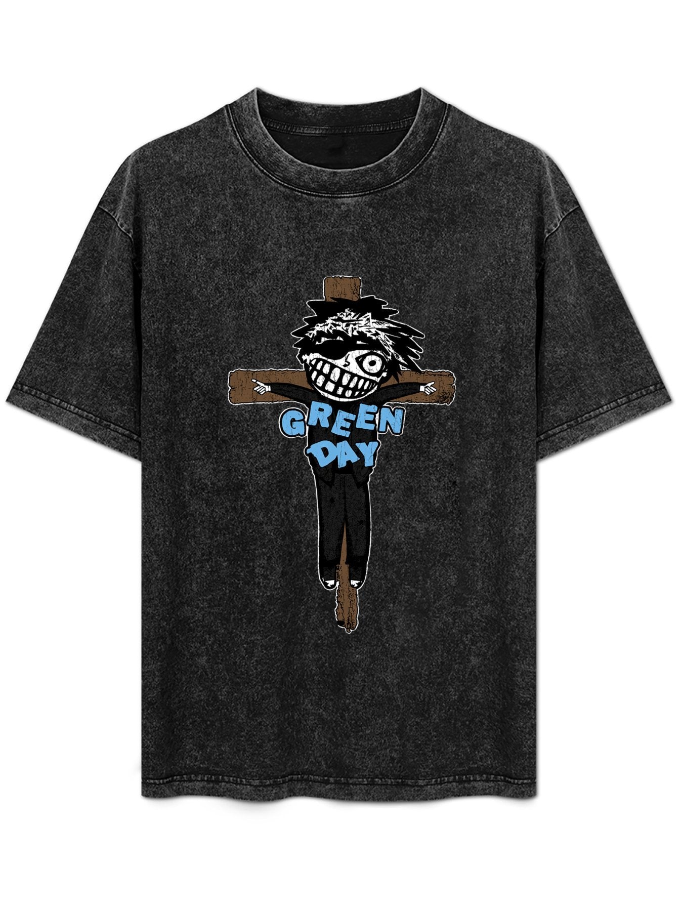 Green Day Cartoon Cross Graphic T-Shirt