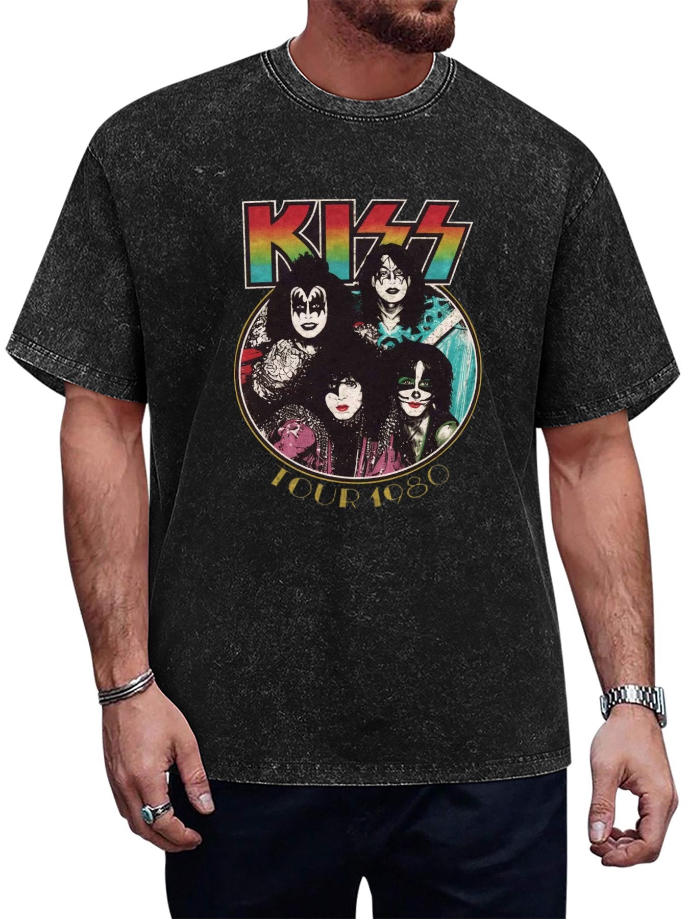 KISS Tour 1980 Band Portrait Graphic T-Shirt Main image