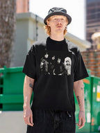 Monochrome Rock Band Portrait Graphic T-Shirt