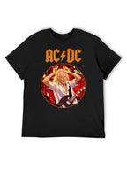 AC/DC Rock Guitarist Circle Graphic T-Shirt
