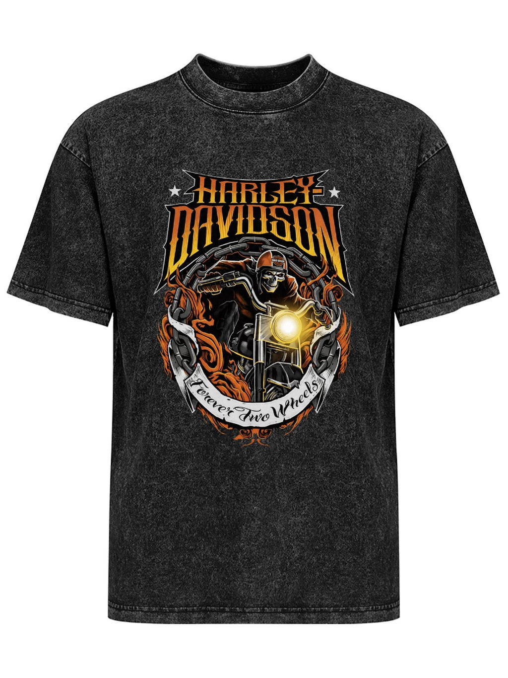 Vintage Washed Harley-Davidson Skull Rider Graphic T-Shirt