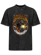 Vintage Washed Harley-Davidson Skull Rider Graphic T-Shirt