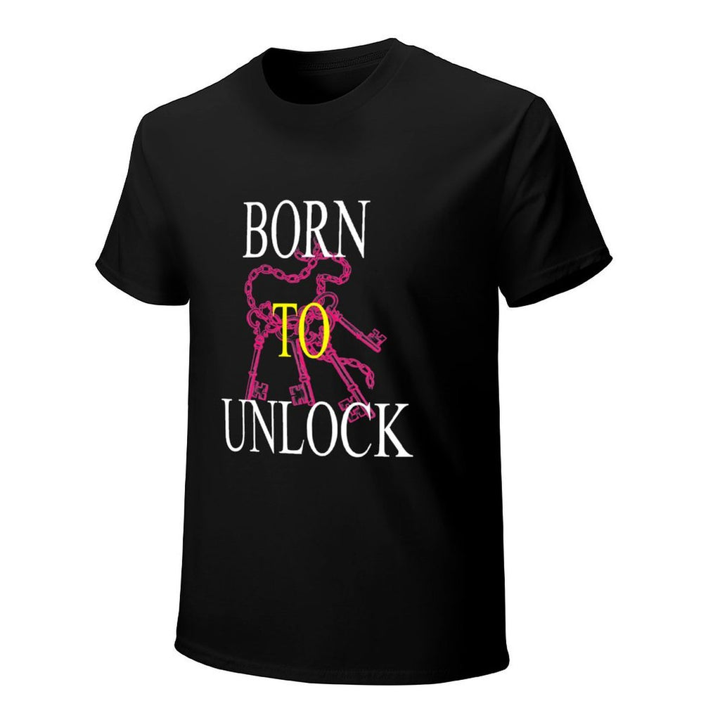 Born to Unlock Graphic Black T-Shirt