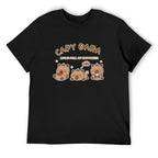 Capy Bara Happiness Graphic Black T-Shirt