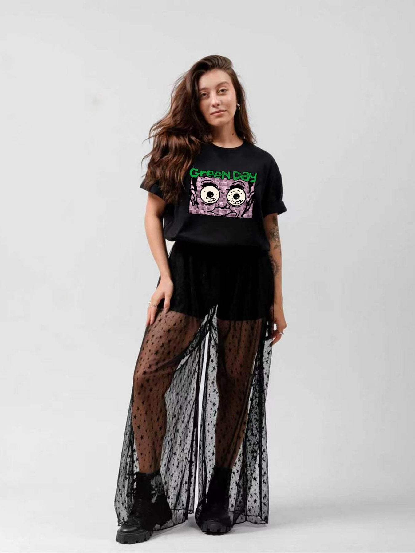 Green Day Wide-Eyed Comic Punk Graphic T-Shirt