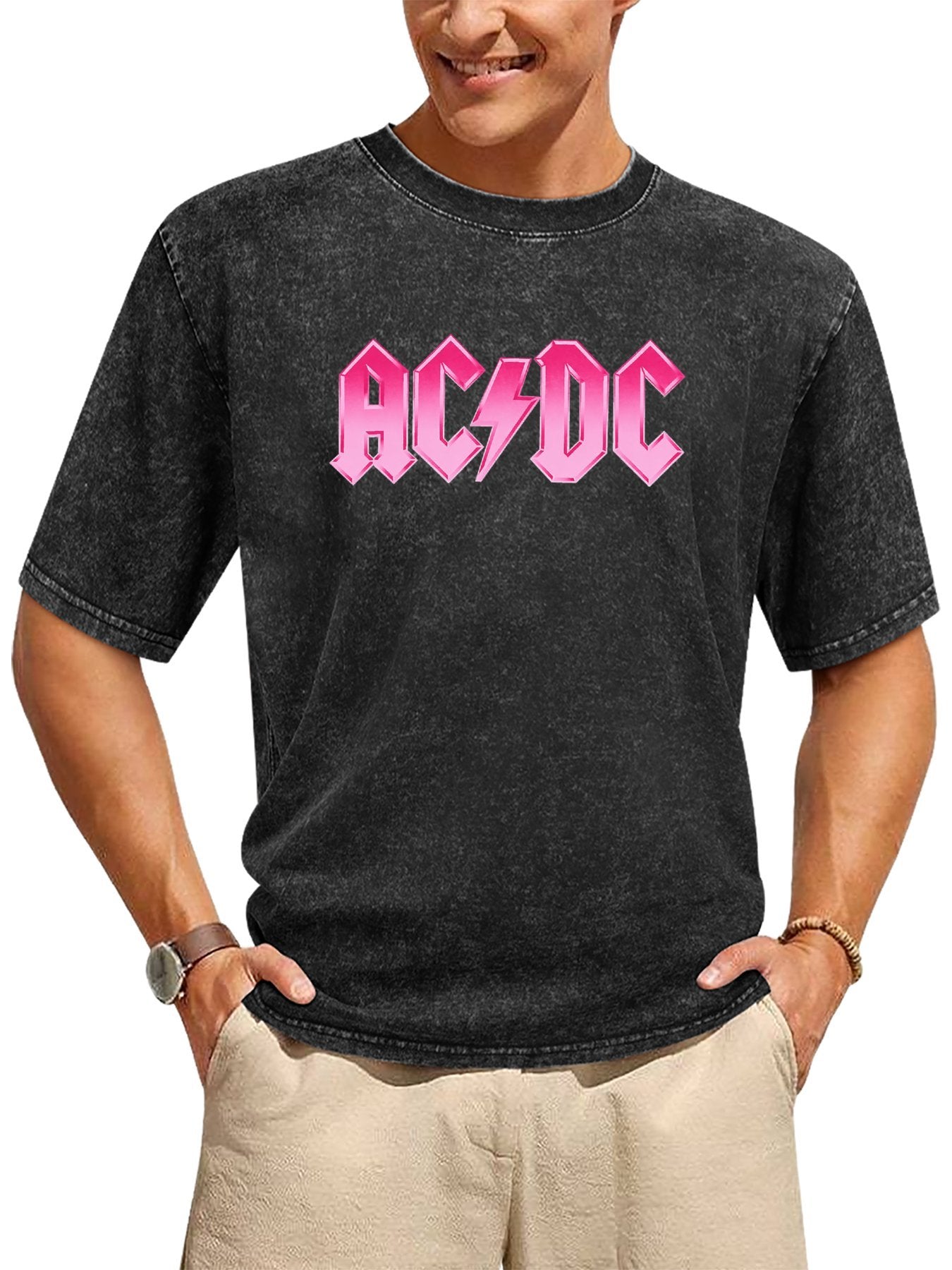 AC/DC Pink Logo Graphic T-Shirt Secondary image