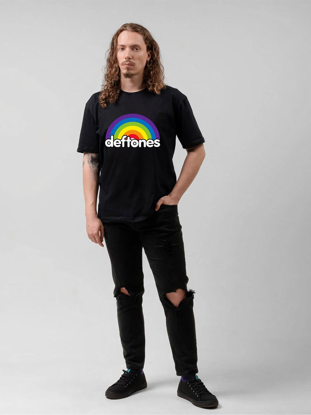 Deftones Rainbow Logo Graphic T-Shirt