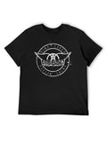 Aerosmith Circle Winged Logo Distressed Rock T-Shirt