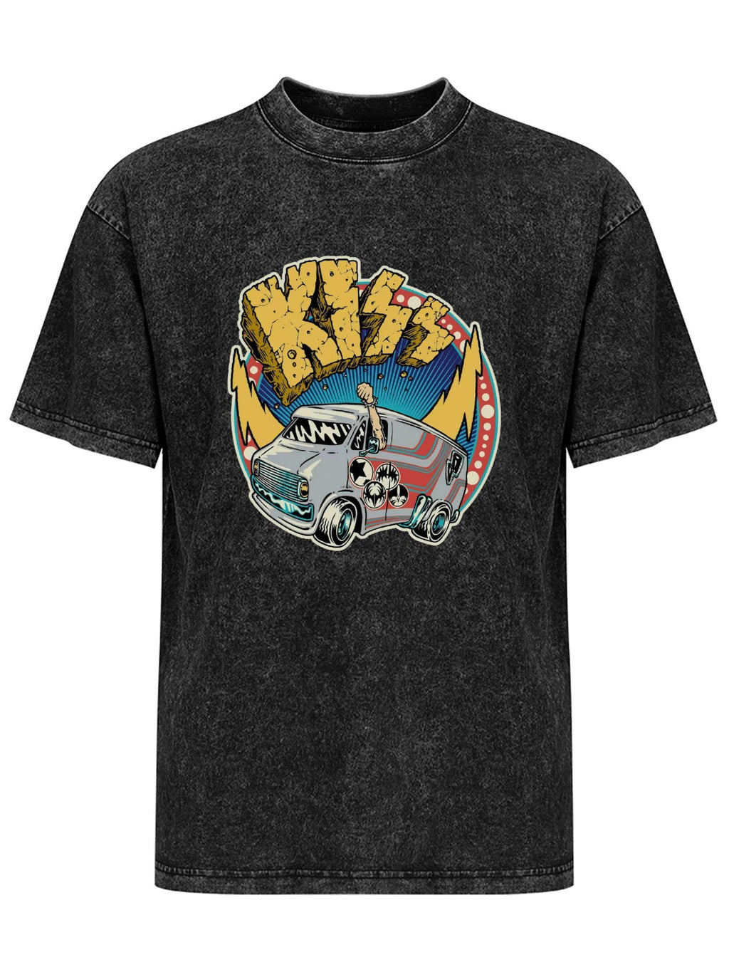 Vintage Washed Van Halen Rock Van Graphic T-Shirt