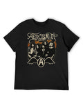 Aerosmith Band Portrait Flame Vintage Graphic T-Shirt
