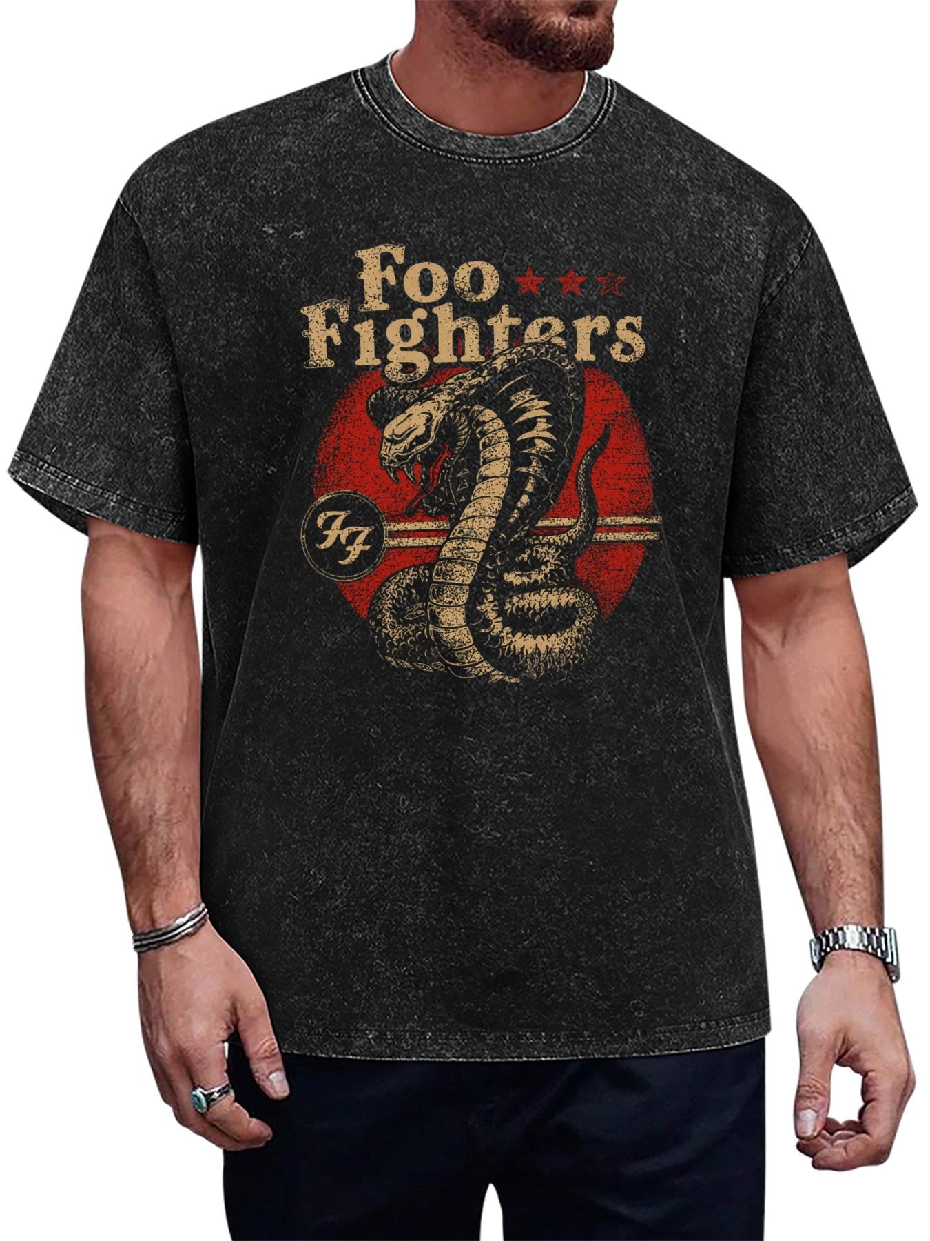 Foo Fighters Cobra Snake Vintage Graphic T-Shirt Main image