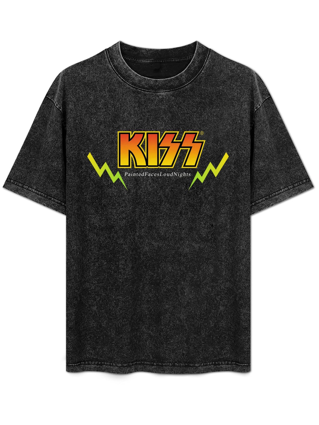 Vintage Washed KISS Painted Faces Graphic T-Shirt