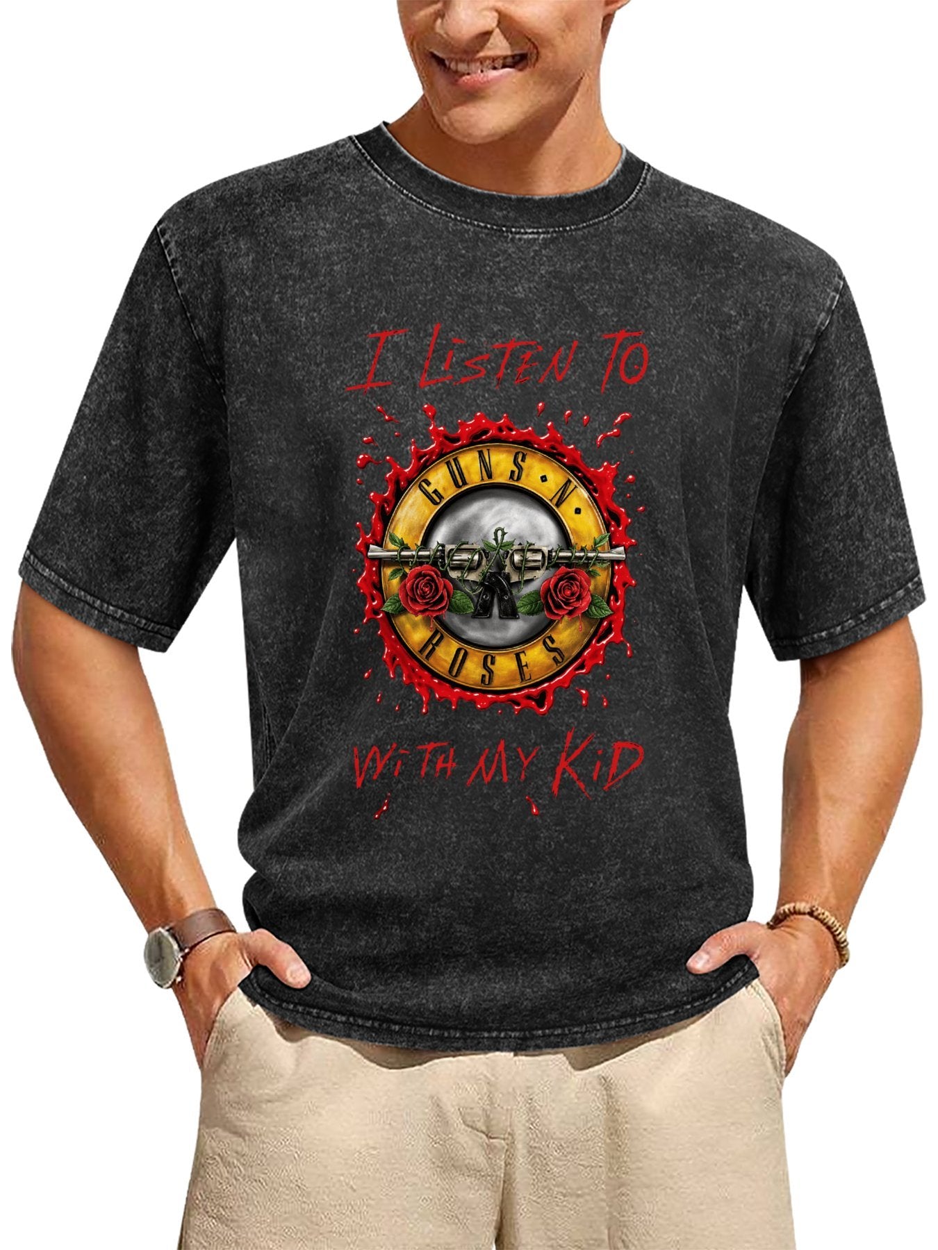 Guns N’ Roses “I Listen With My Kid” Graphic T-Shirt Secondary image