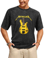 Metallica Yellow Bass Guitar Graphic T-Shirt