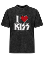 I Love KISS Heart Logo Graphic T-Shirt
