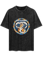 Vintage Washed Whitesnake Fire Ring Graphic T-Shirt