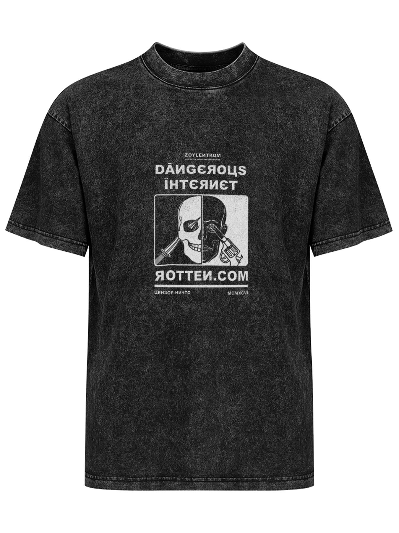 Dangerous Internet Graphic Washed T-Shirt