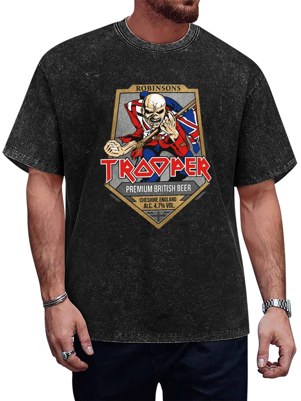 Iron Maiden Trooper Beer Graphic T-Shirt