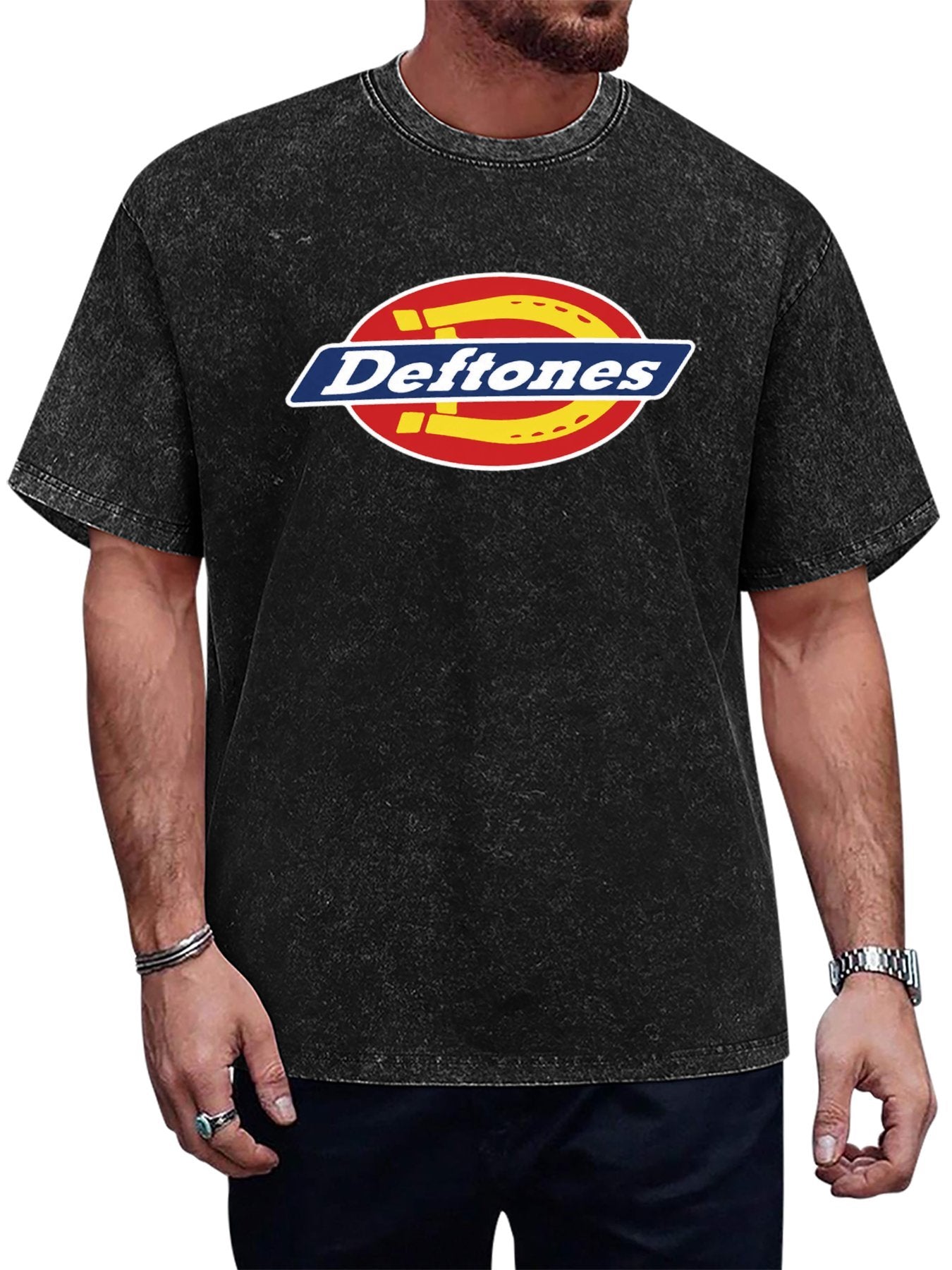 Deftones Horseshoe Oval Logo Graphic T-Shirt