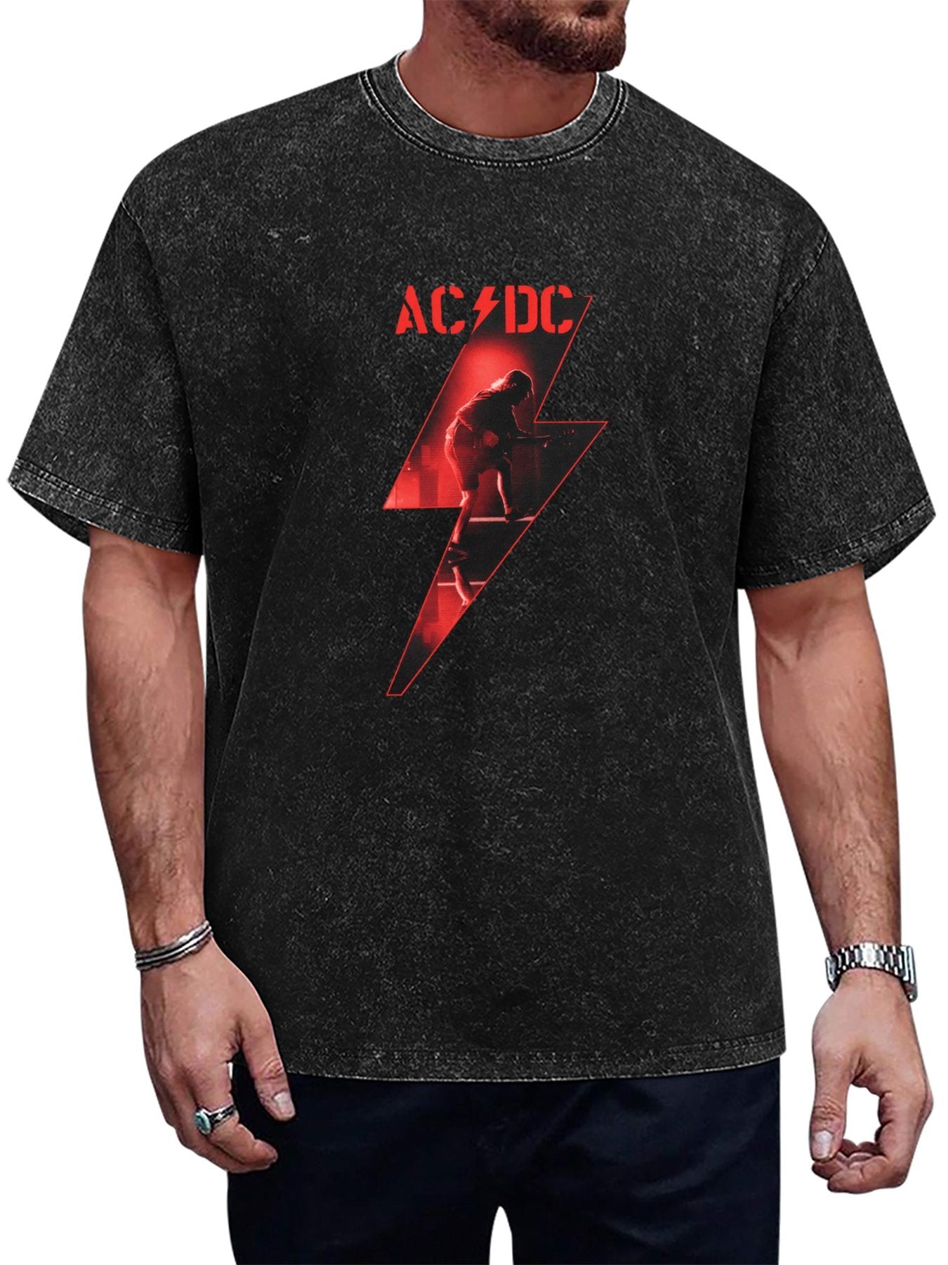 AC/DC Red Lightning Guitarist Graphic T-Shirt Main image