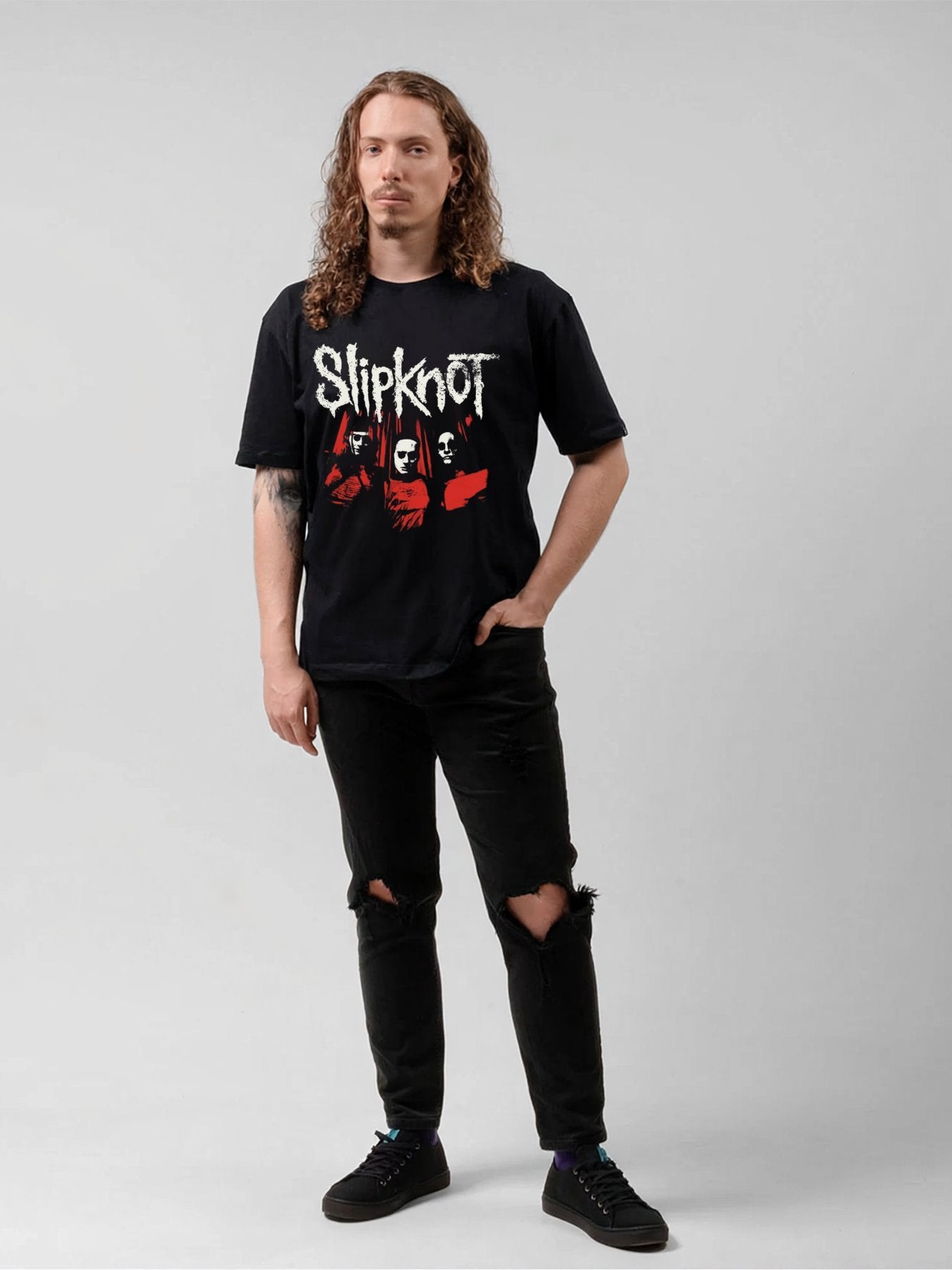 Slipknot Masked Band Portrait Graphic T-Shirt