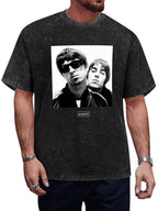 Oasis Black and White Duo Portrait Graphic T-Shirt