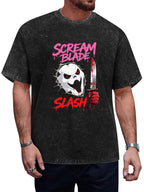 Scream Blade Slash Horror Graphic Washed T-Shirt