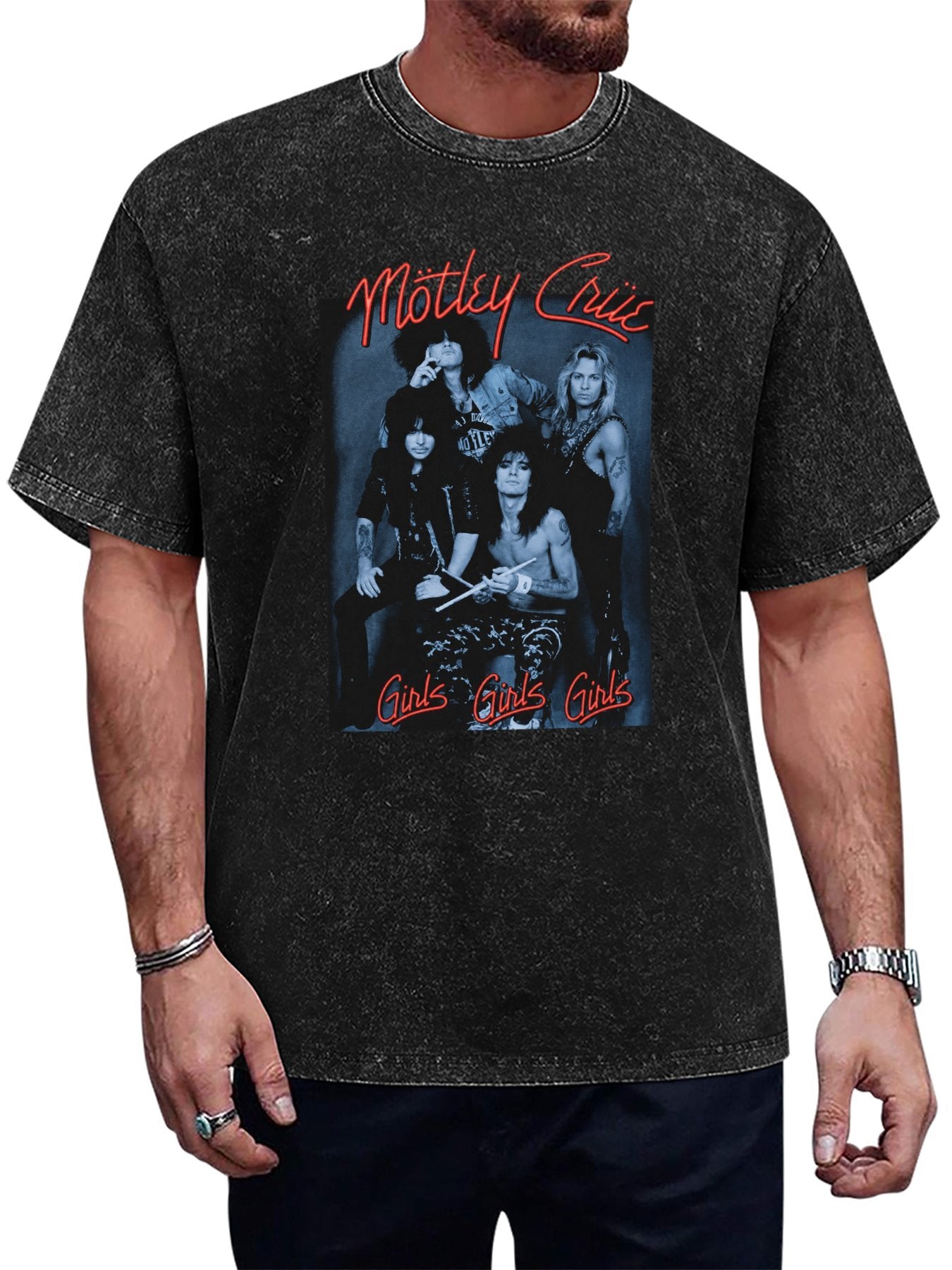 Mötley Crüe Girls Girls Girls Blue Portrait Graphic T-Shirt Main image