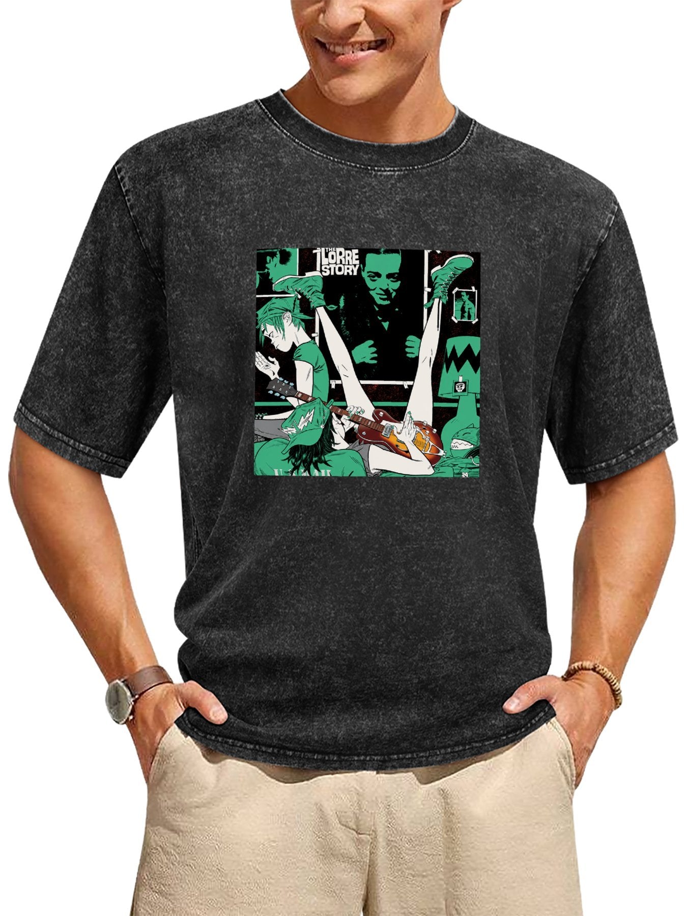 Gorillaz The Lore Story Comic Collage Graphic T-Shirt