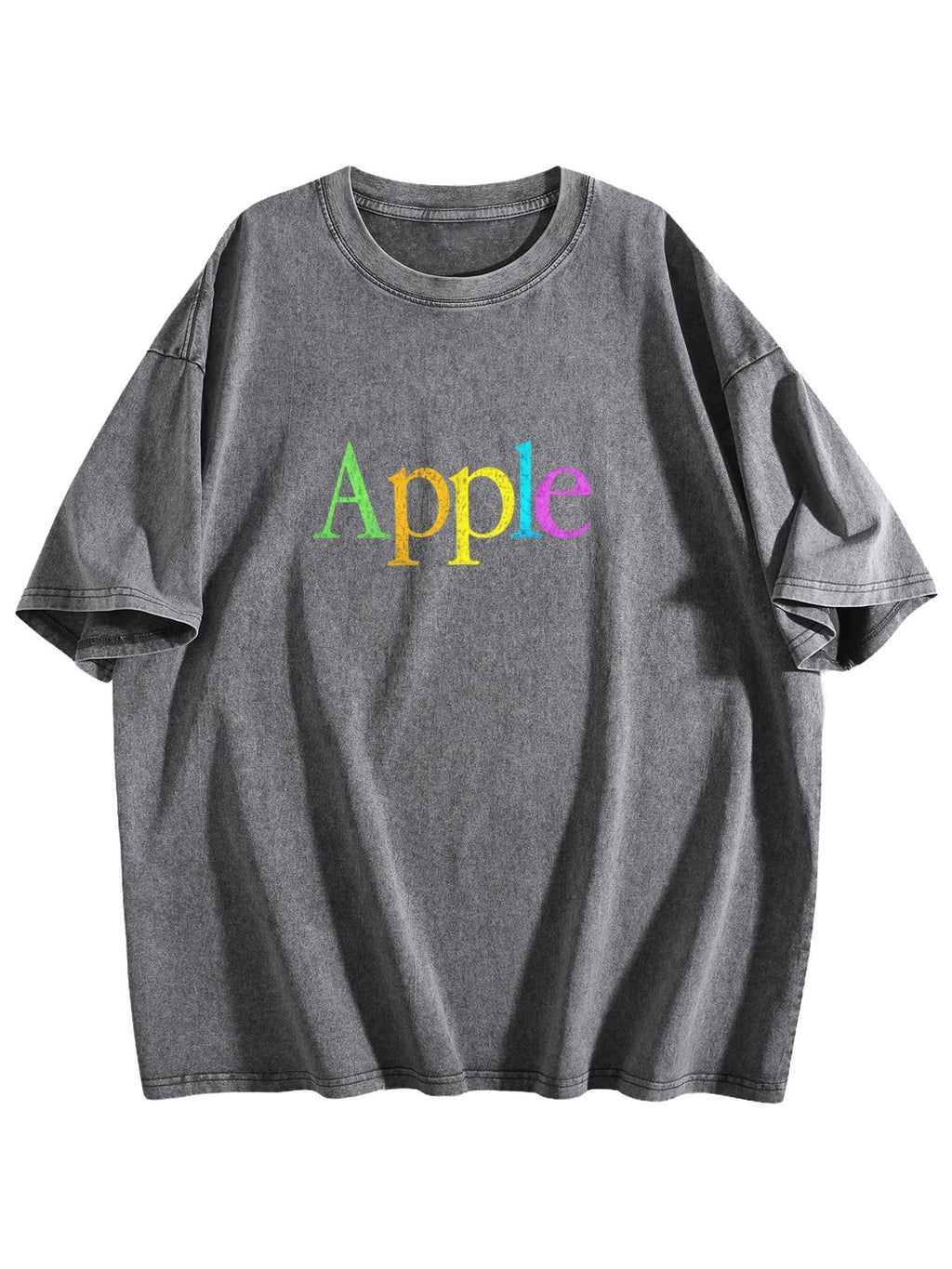 Apple Rainbow Graphic Washed T-Shirt