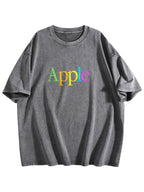 Apple Rainbow Graphic Washed T-Shirt