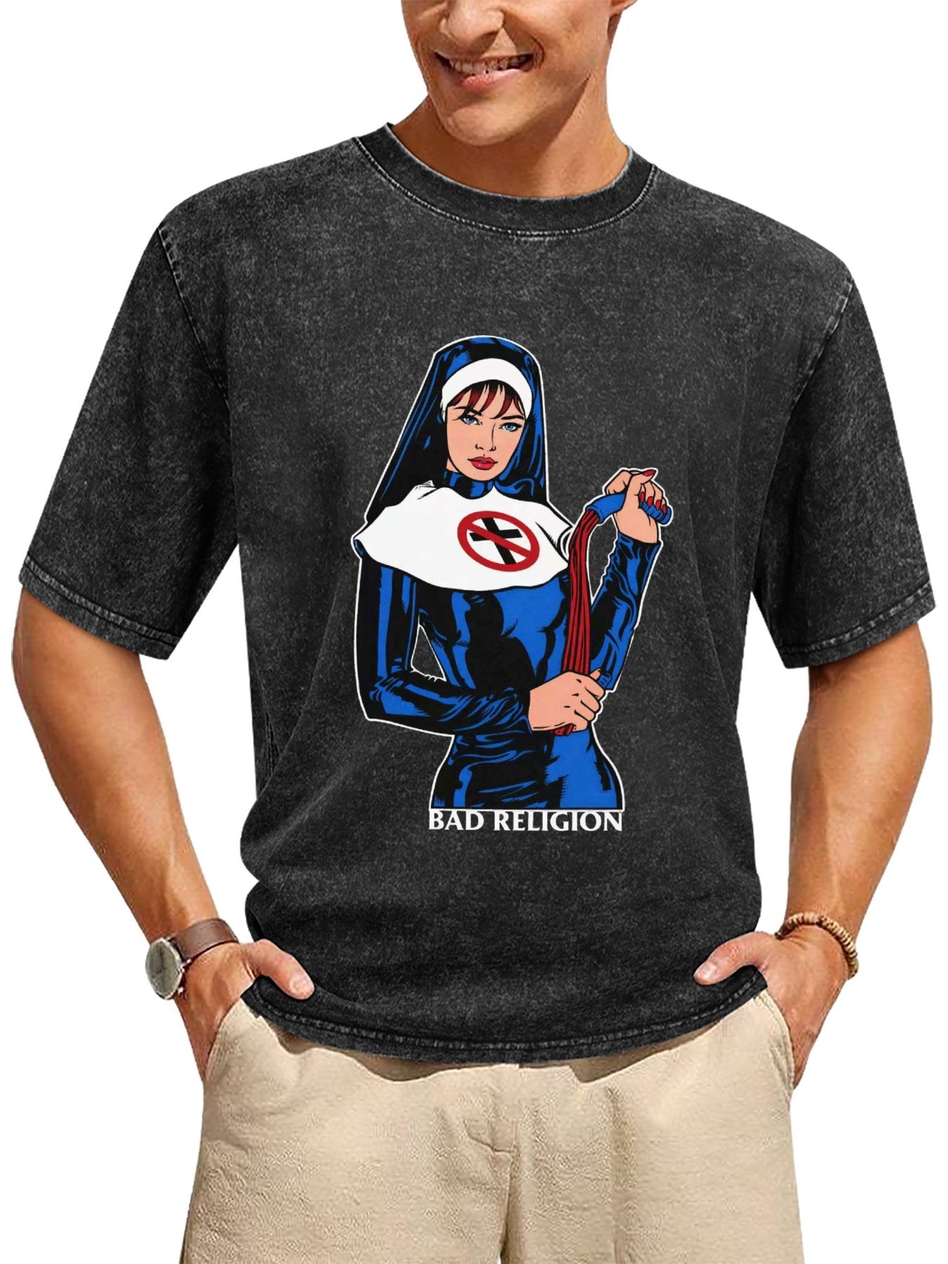Vintage Washed Bad Religion Nun Graphic T-Shirt