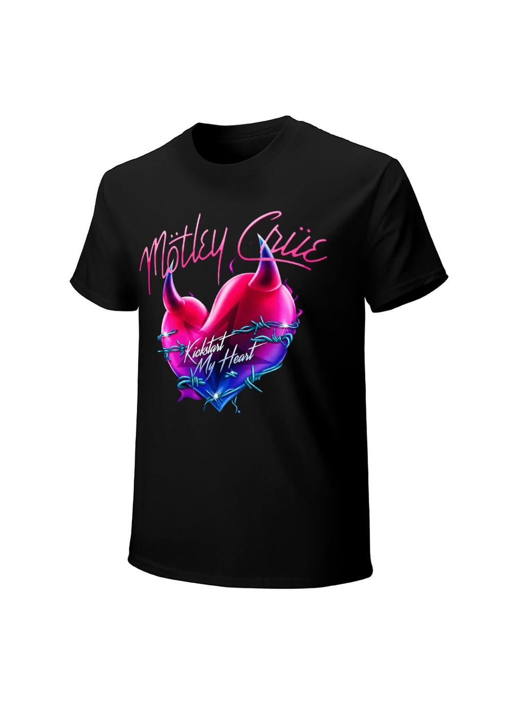 Mötley Crüe Kickstart My Heart Horned Heart Graphic T-Shirt