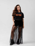 AC/DC Orange Logo Minimalist Rock T-Shirt