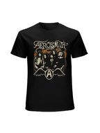 Aerosmith Band Portrait Flame Vintage Graphic T-Shirt