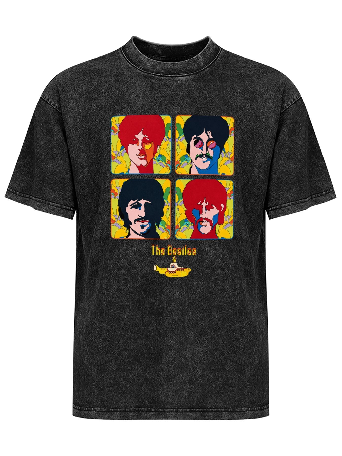 The Beatles Yellow Submarine Psychedelic Portrait Graphic T-Shirt