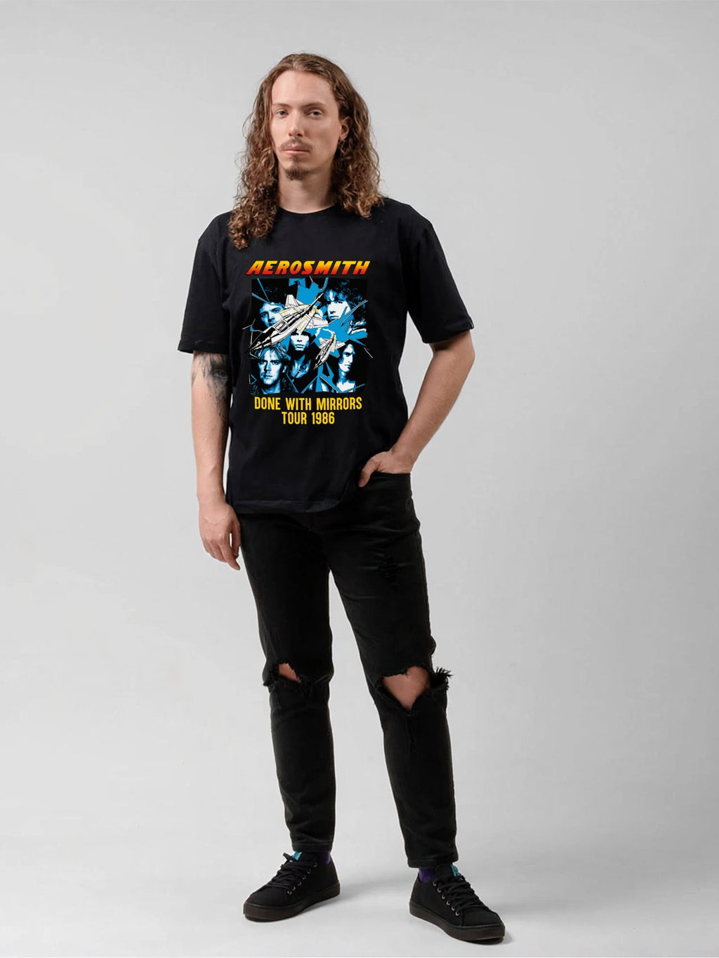 Aerosmith Jet Portrait Vintage Graphic T-Shirt