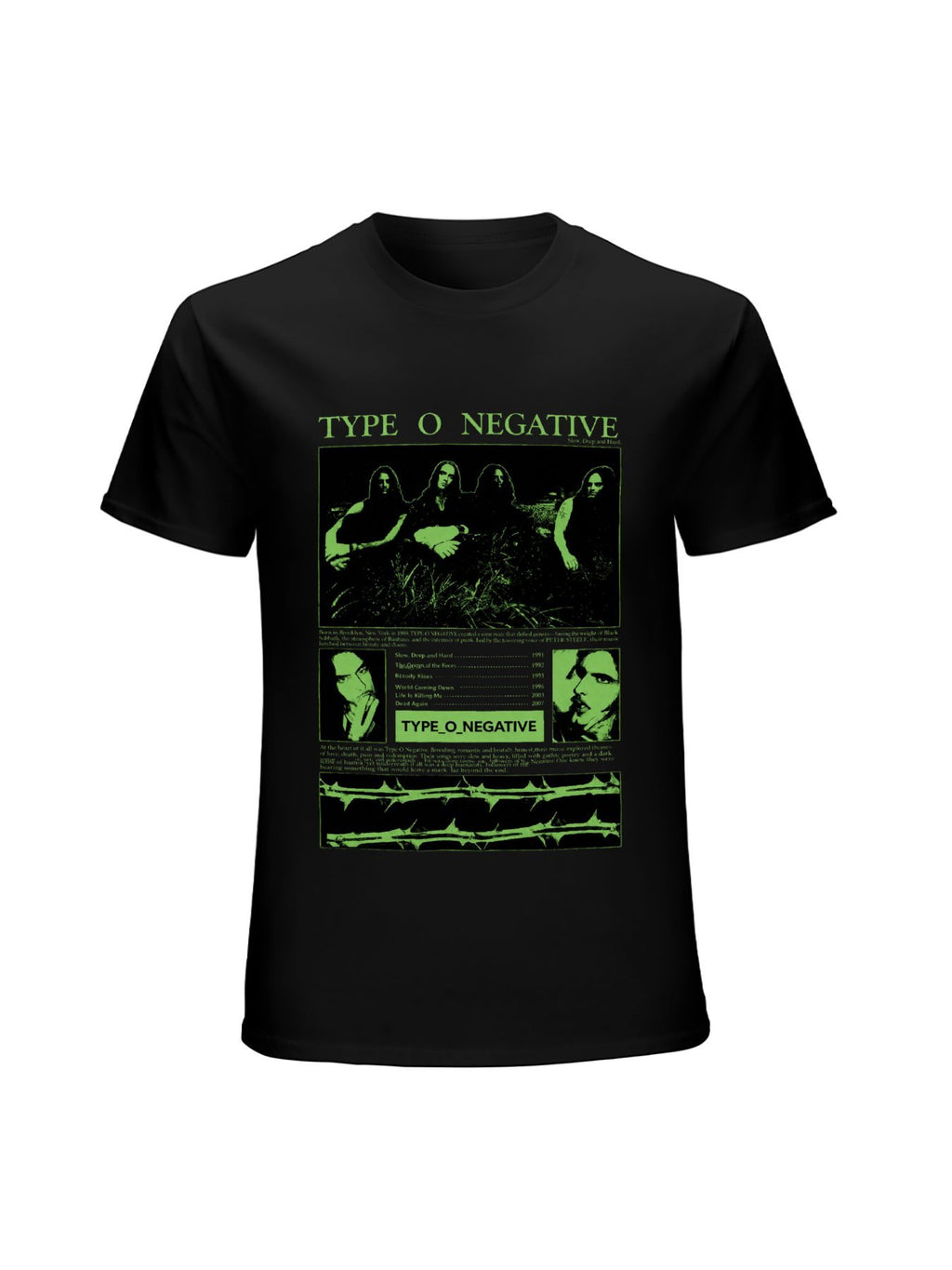 Type O Negative Dark Green Collage Graphic T-Shirt