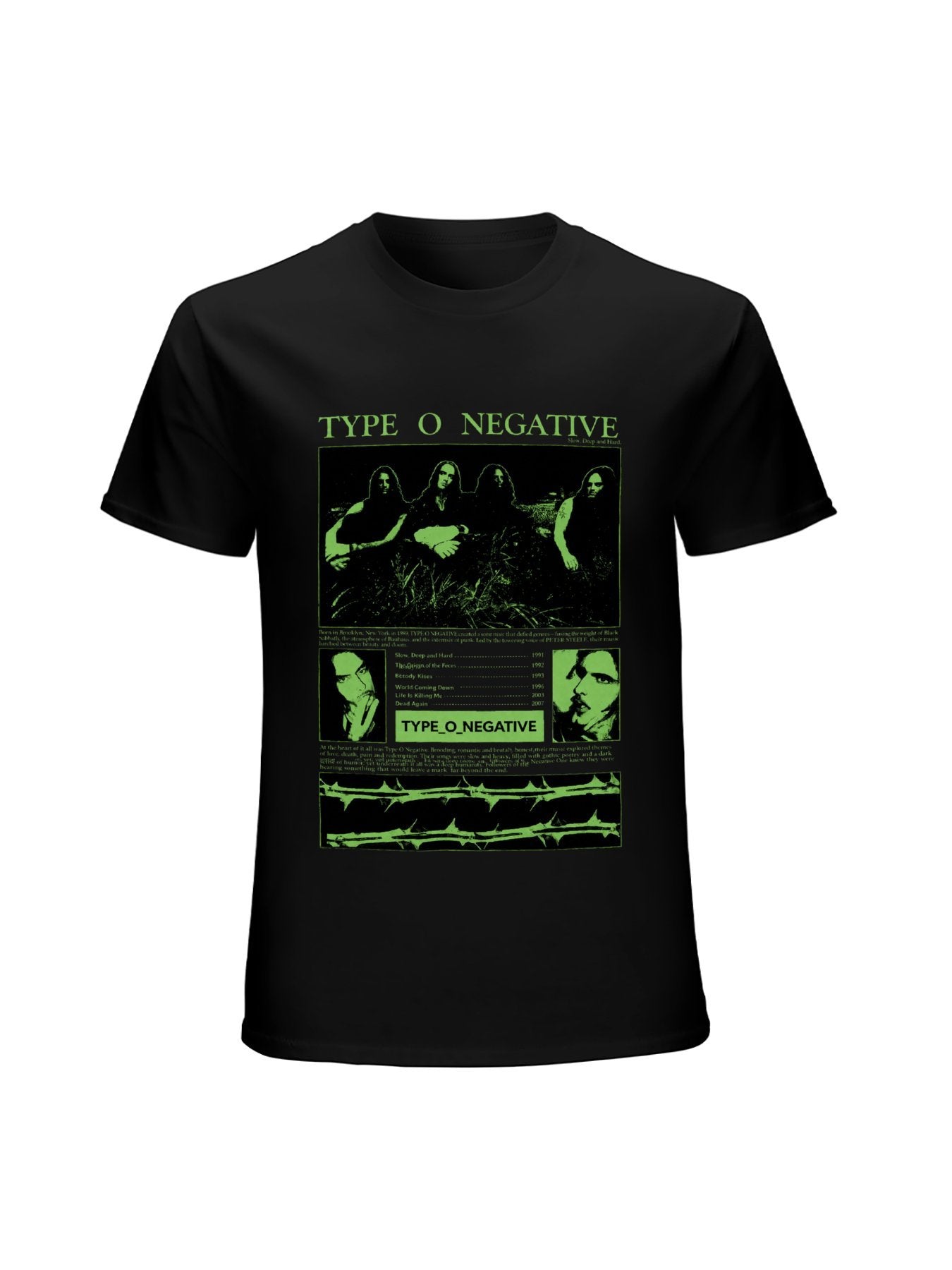 Type O Negative Dark Green Collage Graphic T-Shirt