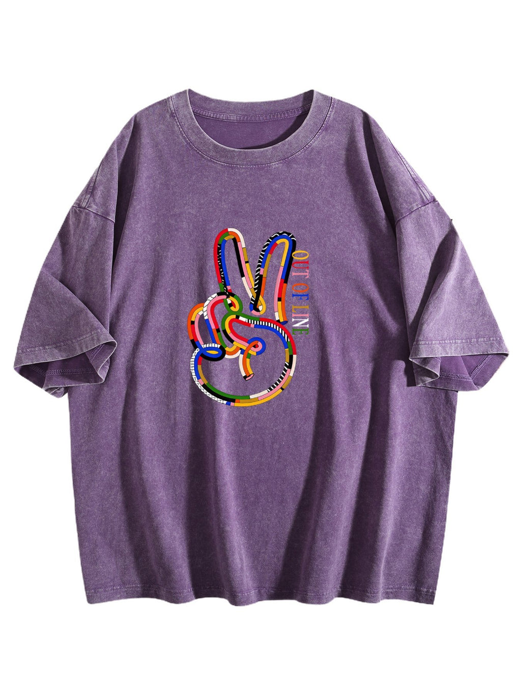 Out of Line Peace Hand Graphic Washed T-Shirt