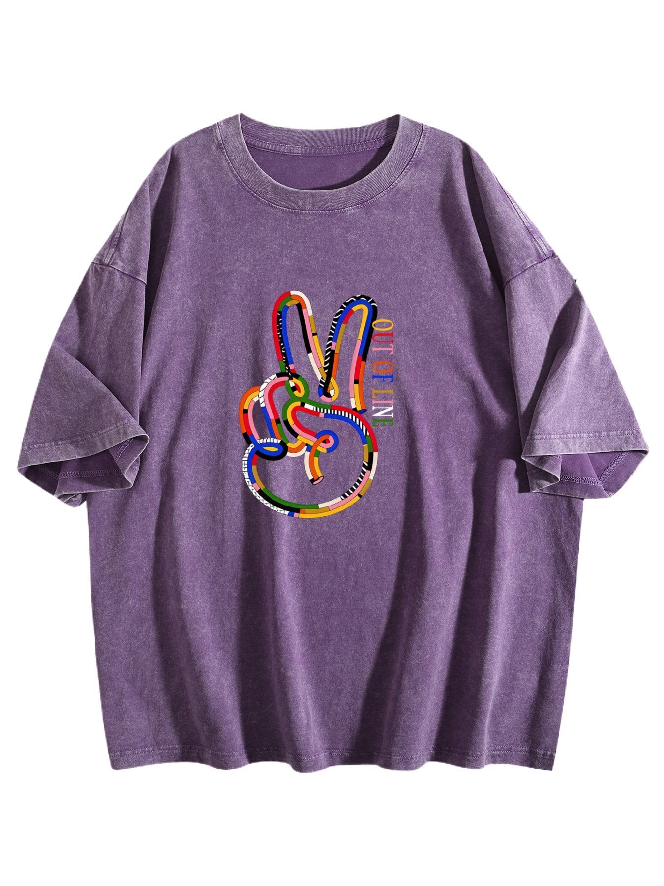 Out of Line Peace Hand Graphic Washed T-Shirt