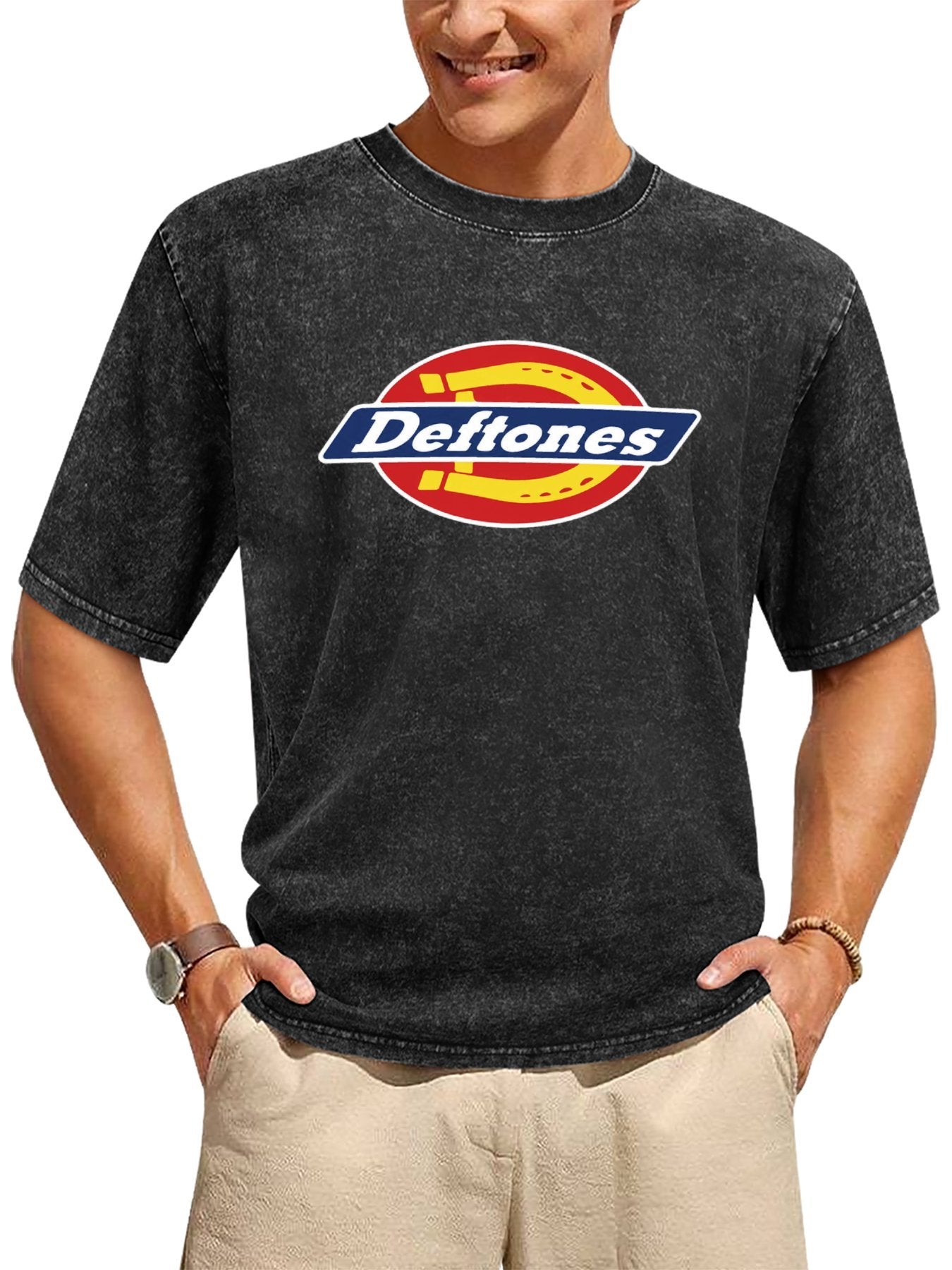 Deftones Horseshoe Oval Logo Graphic T-Shirt Secondary image