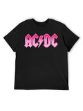 AC/DC Pink Metallic Logo Graphic T-Shirt