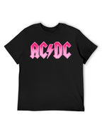 AC/DC Pink Metallic Logo Graphic T-Shirt