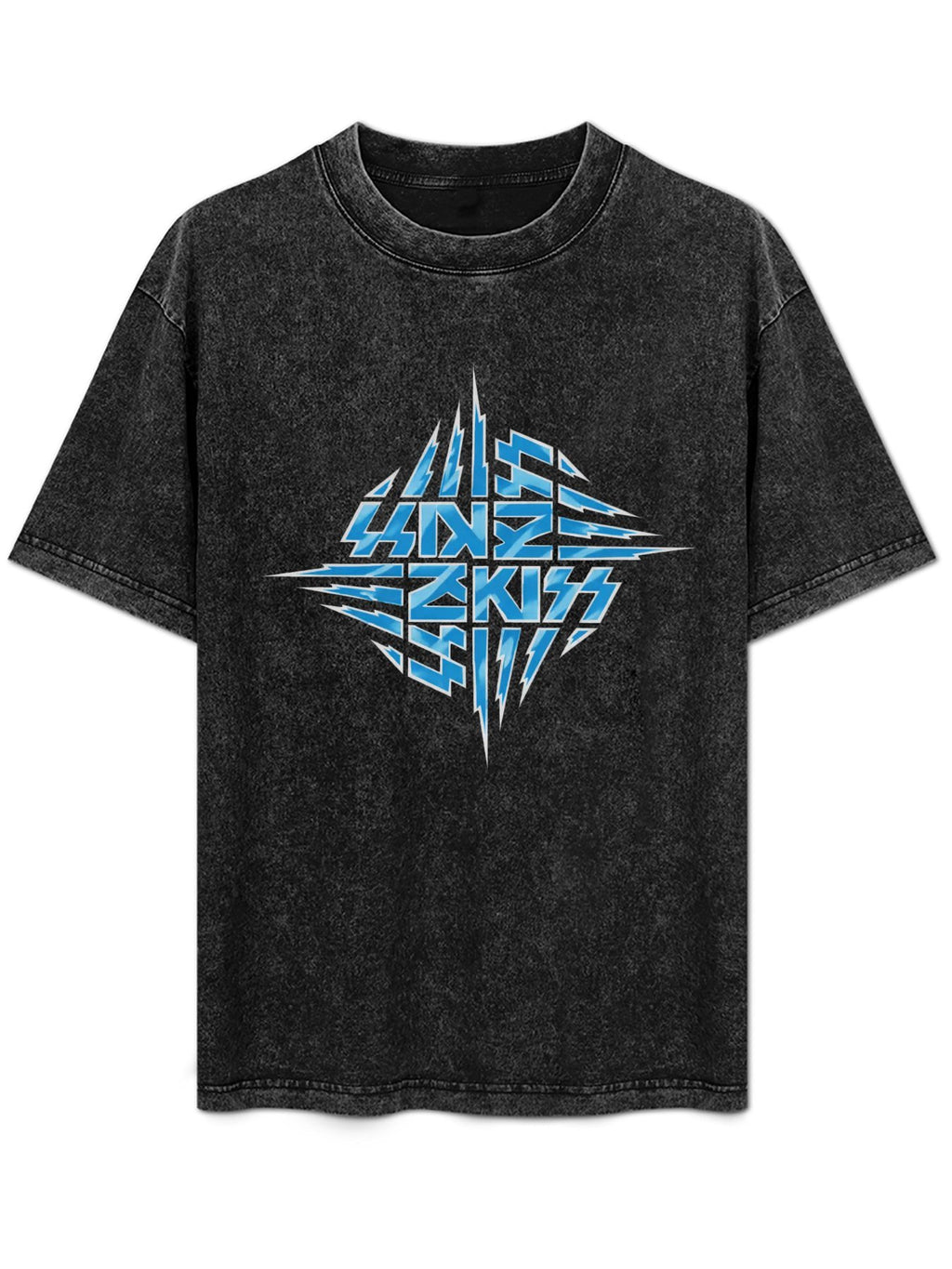 KISS Unmasked Blue Logo Graphic T-Shirt
