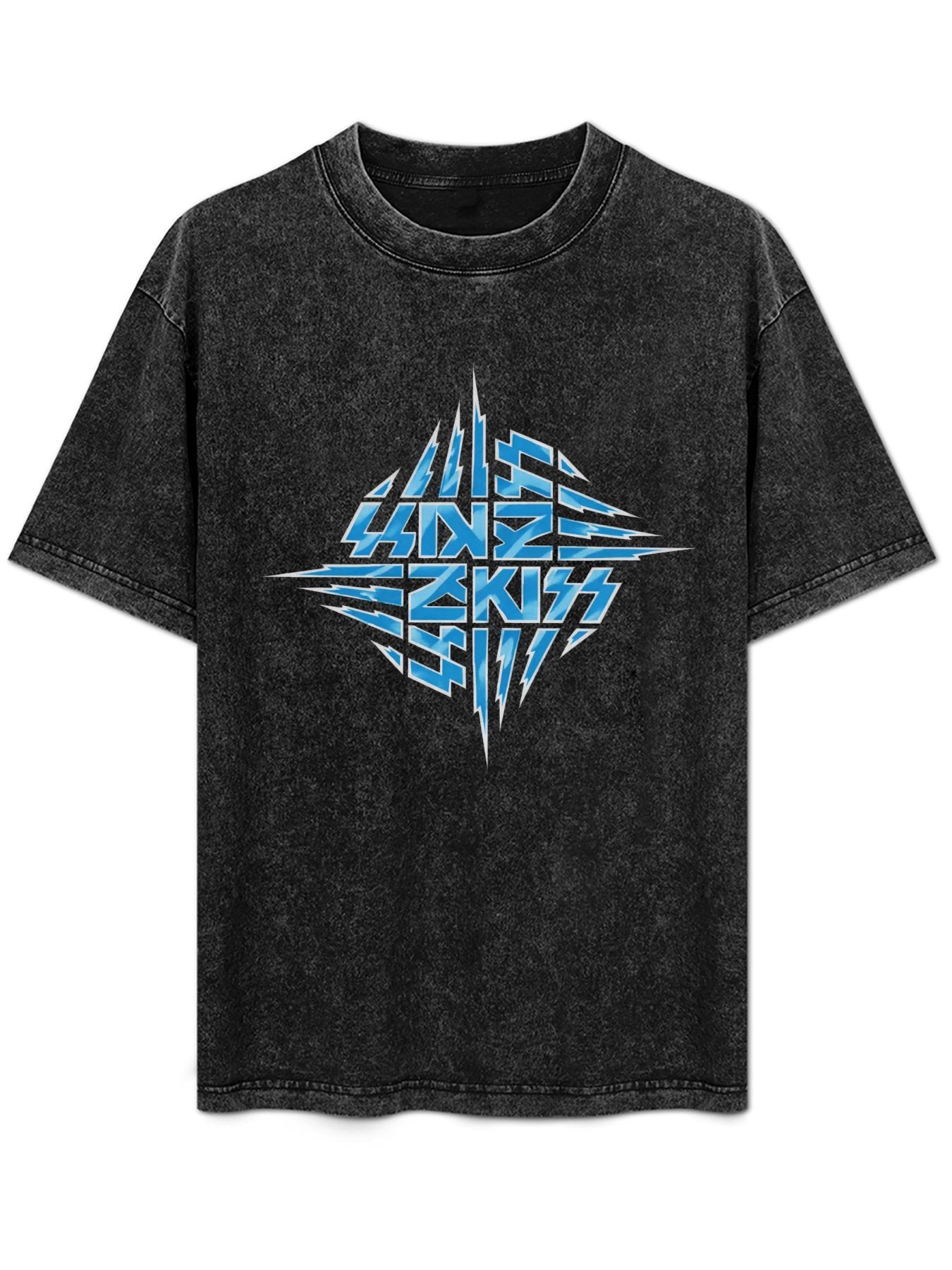 KISS Unmasked Blue Logo Graphic T-Shirt