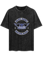 Aerosmith Blue Army Boston 1970 Winged Logo Graphic T-Shirt
